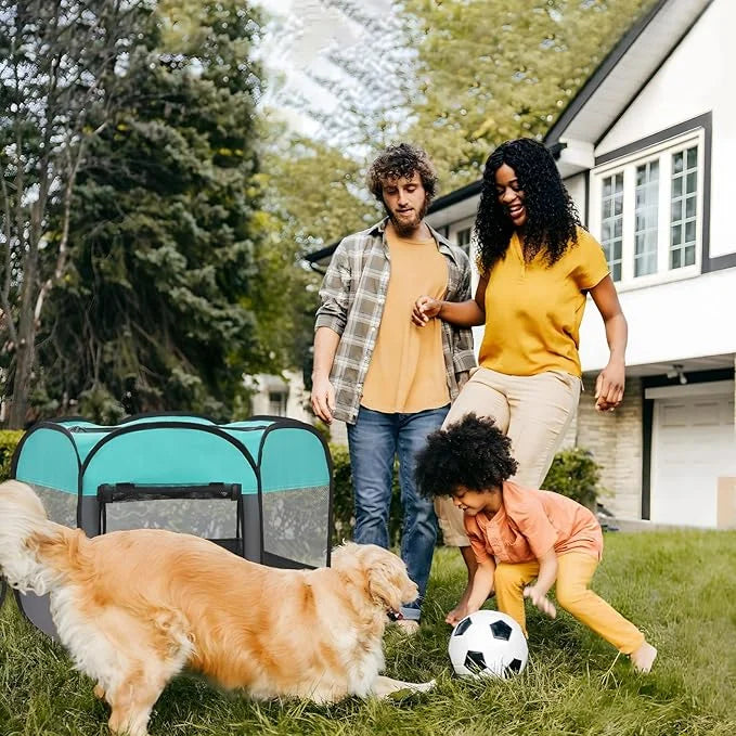 Pet Puppy Playpen for Cat Dog Indoor Outdoor, Foldable Portable Tent, Pop Up Dog Kitten Kennel Playpen with Carrying Case ...