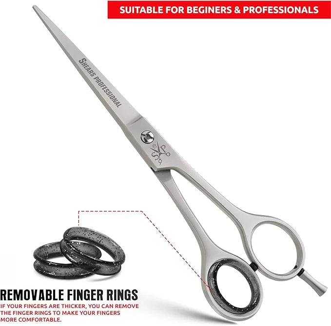 Hair Cutting Scissors, All Purpose 7 Inch Stainless Steel, Sharp Edge Blades, Dog Grooming Scissors, Hair Shears for Barbe...