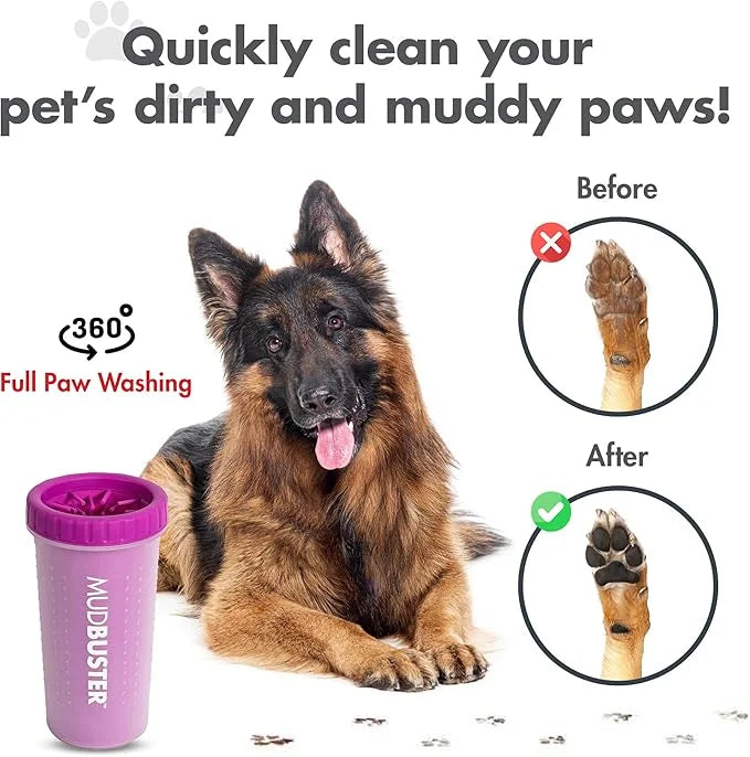 Dexas MudBuster Portable Large Dog Paw Cleaner, Fuchsia - Premium Pet Supplies and Accessories - Product Image