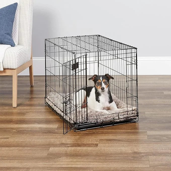MidWest Homes for Pets Newly Enhanced Single & Double Door iCrate Dog Crate, Includes Leak-Proof Pan, Floor Protecting Fee...