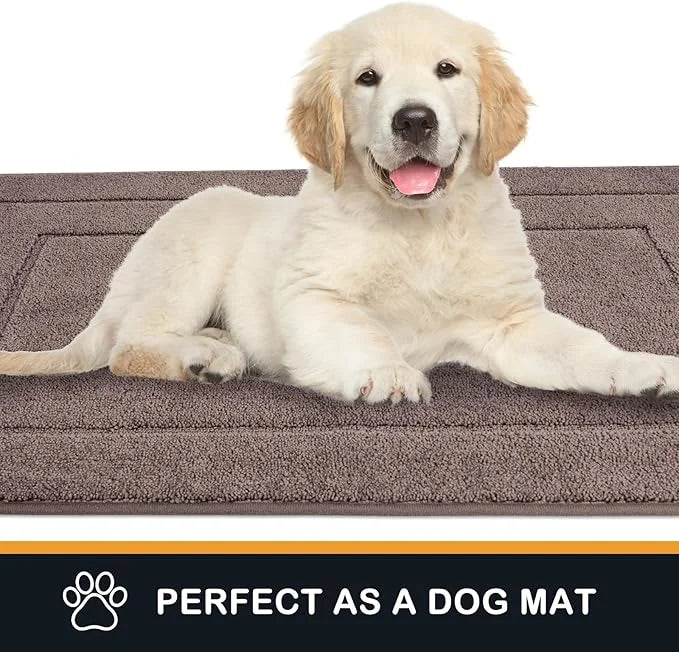 PURRUGS Dirt Trapper Door Mat 24" x 59.5", Non-Slip/Skid Machine Washable Entryway Rug, Dog Door Mat, Super Absorbent Welc...