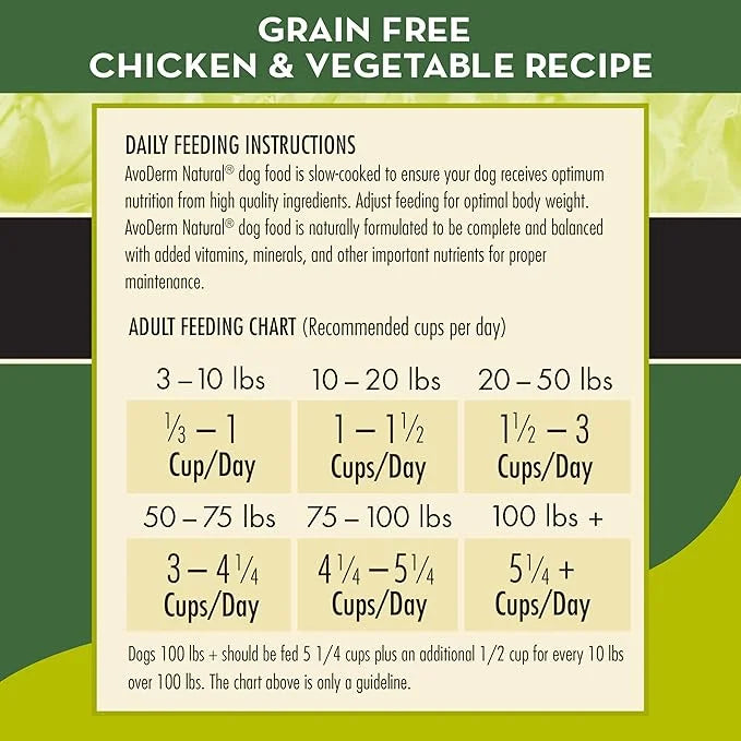 AvoDerm Natural Grain Free Chicken and Vegetables Recipe All Life Stages Dry Dog Food 24 lb (Pack of 1) - Product Image
