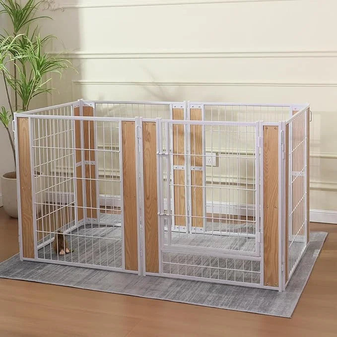 Heavy Duty Dog Playpen 32 Inch Height - Indoor Outdoor Pet Fence Enclosure for Medium and Small Dogs - Foldable Puppy Exer...