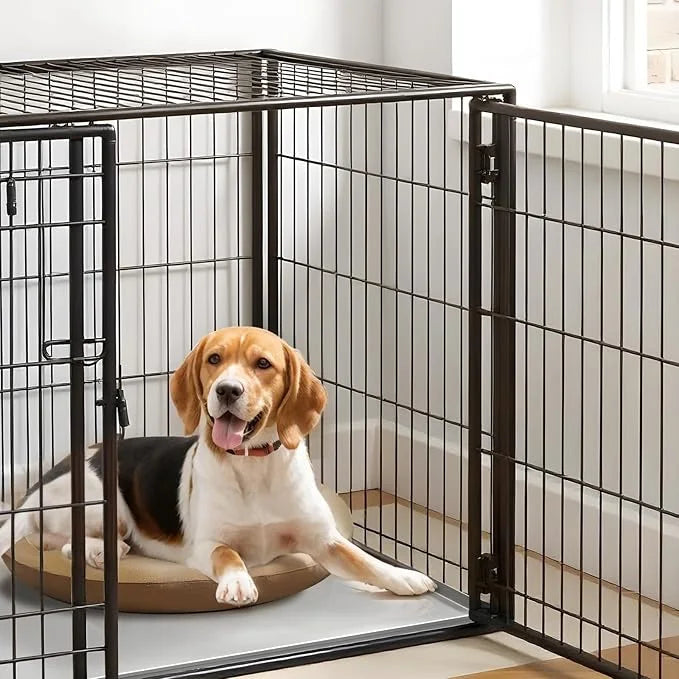 Metal Dog Crate Tray 41.7" x 27.5" Stainless Steel Metal Replacement Tray for Dog Crate, Heavy Duty Chew Proof and Crack P...