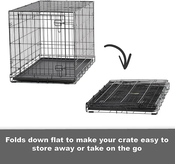 New World Newly Enhanced Double Door New World Dog Crate, Includes Leak-Proof Pan, Floor Protecting Feet, & New Patented F...