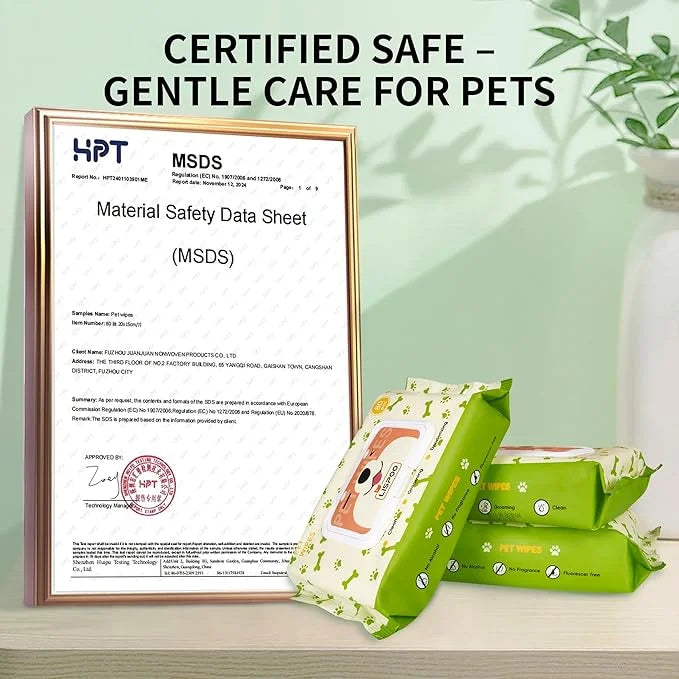 PET Wipes for Dogs & Cats, Cleaning and Hydrating, Unscented, for Paws, Body and Butt - Hypoallergenic & Vet Recommended, ...