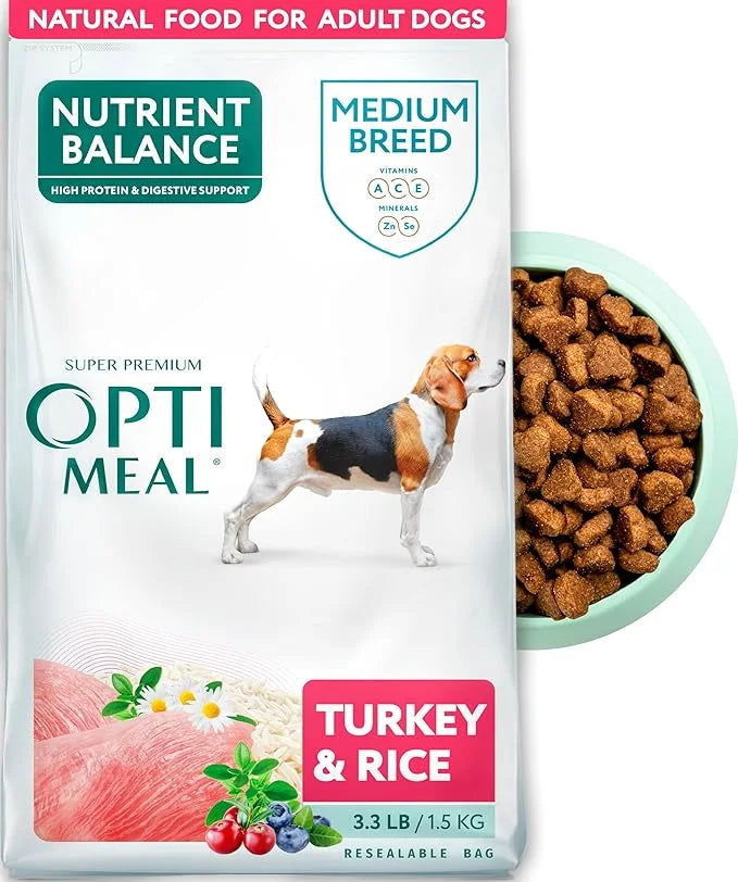 OPtimeal Dry Dog Food for Medium Dogs - Proudly Ukrainian - Dog Food Dry Recipe with High-Protein to Support Healthy Diges...