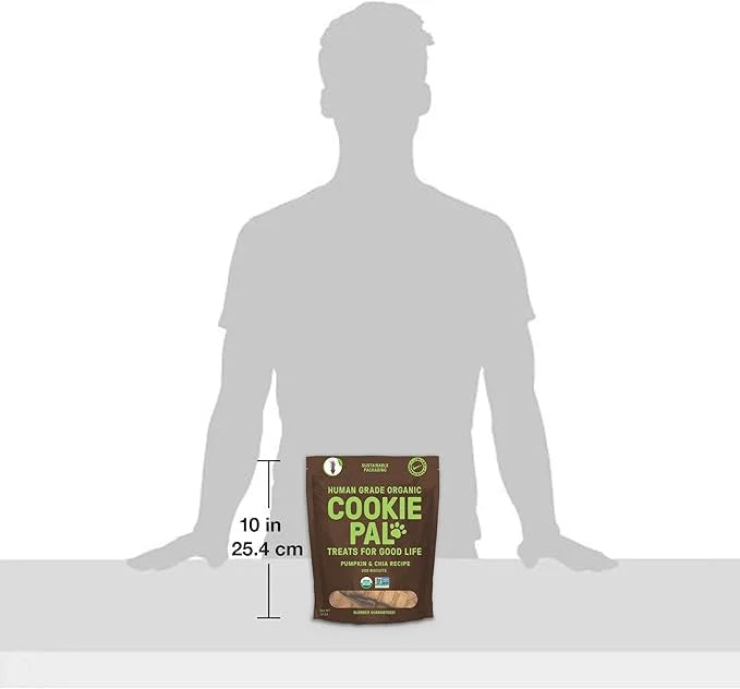 CookiePal Human Grade Dog Treats, Pumpkin and Chia Seed Recipe, Organic Non-GMO and Simple Ingredients, 10 Oz Bag - Produc...