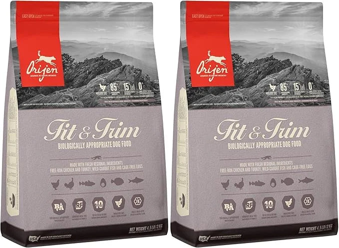 Orijen 2 Pack of Fit & Trim Dog Food, 4.5 Pounds Each, Grain-Free Kibble Made in The USA - Product Image