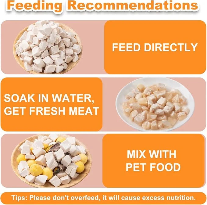 Freeze Dried Chicken Dog Treats - Raw Chicken Breast Cube High Protein Snacks for Training Healthy Limited Single Ingredie...