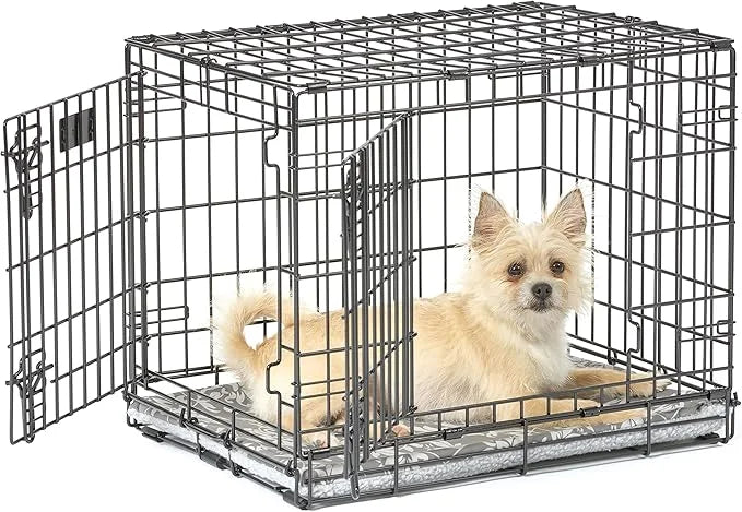 MidWest Homes for Pets Quiet Time Reversible Crate Pan Cover 24' Gray Floral/Fleece - Product Image