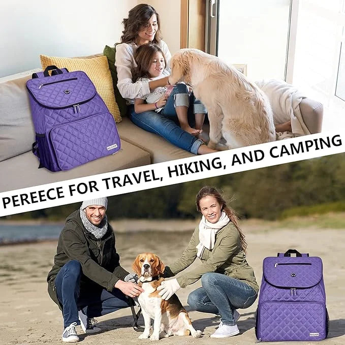 BAGLHER Dog Travel Bag Airline Approved Pet Supplies Backpack, Dog Travel Backpack with 2 Silicone Collapsible Bowls and 2...