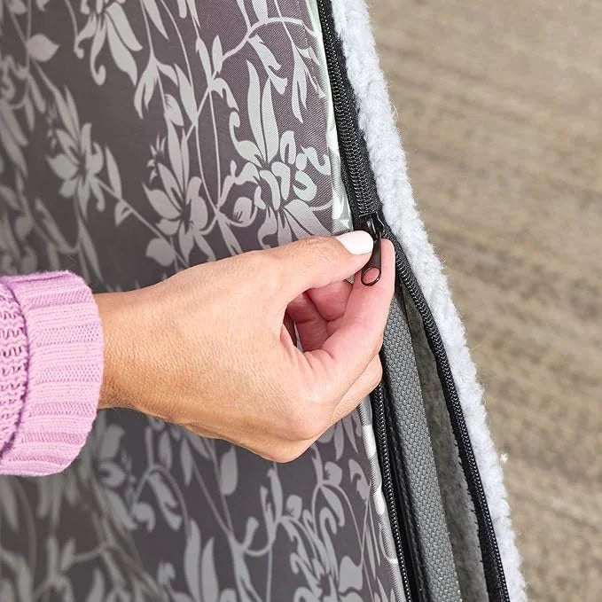MidWest Homes for Pets Quiet Time Reversible Crate Pan Cover 36' Gray Floral/Fleece - Product Image