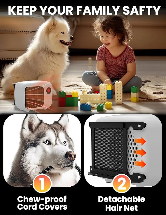 Dog House Heater with Thermostat: Pet House Heater with Overheat Protection, 300W 600W 2 Heating Mode, Anti Chew Cord, Chi...