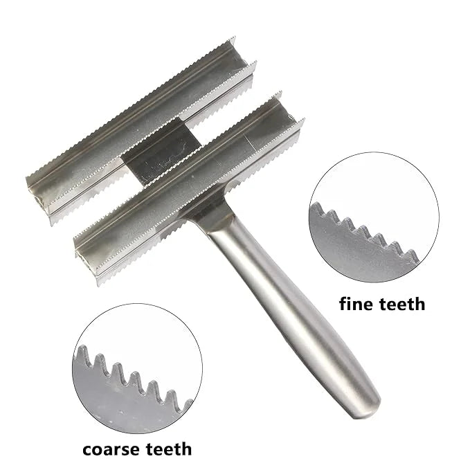 Heavy Duty Livestock Shedding Comb Dog Brush for Shedding Horse Cattle Sheep Large Pets Grooming Tool Dual-Sided Full Stai...