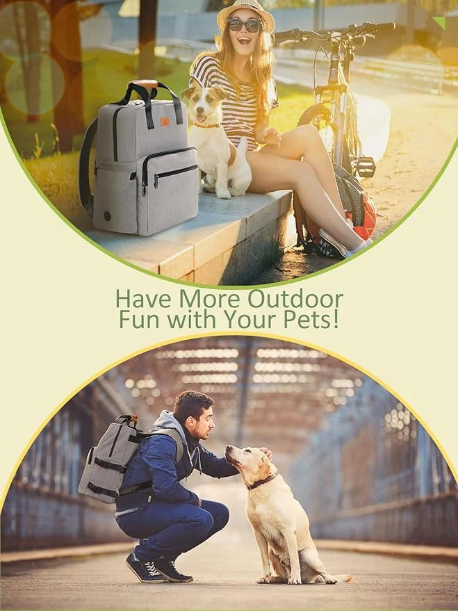 Dog Travel Bag, Airline Approved Organizer Backpack with Multi-Function Pockets, 25L Accessories Set with 2 Food Storage C...