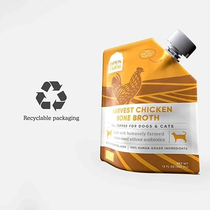 Open Farm Bone Broth, Food Topper for Both Dogs and Cats with Responsibly Sourced Meat and Superfoods Without Artificial F...