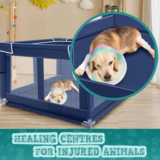 42x42x25.6 Inch Puppy Playpen with Cover, Dog Playpen for Puppies or Small Dogs, Pet Fence for Indoor & Outdoor, Sturdy Sa...