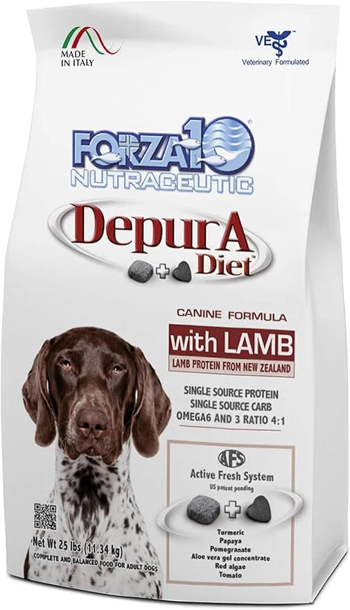 Forza10 Active Depura Daily Life Protection Dry Dog Food, 25 Pounds, Limited Ingredient Gluten Free All Natural Ingredient...