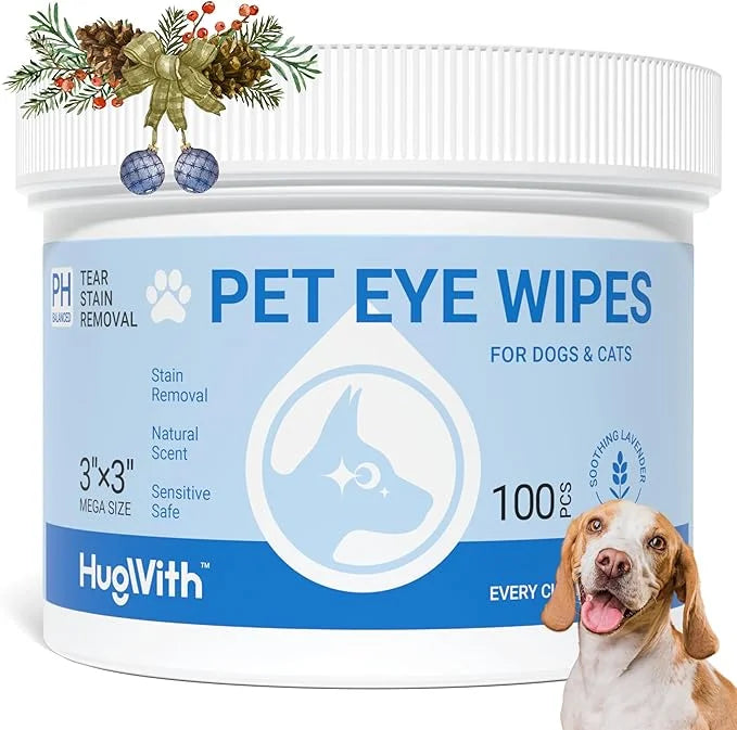 Dog Eye Wipes, Pet Wipes for Tear Stain Remover, Gentle Lavender Eye Wash Pads for Pet Eye Infection, Travel & Daily Groom...