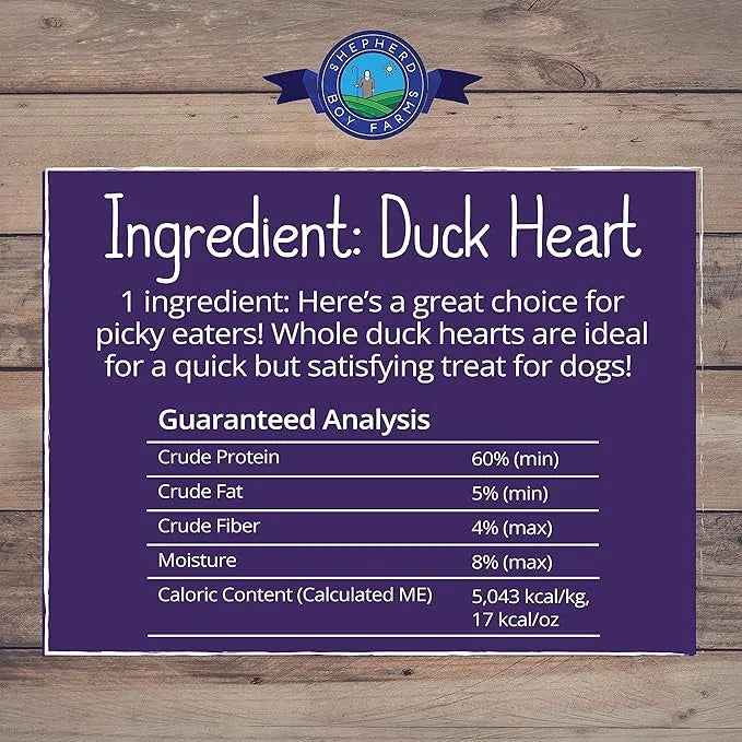 Freeze Dried Dog and Cat Treats, Duck Heart, All Natural Freeze-Dried Dog Treat & Dog Snack, Made in USA, High in Protein,...