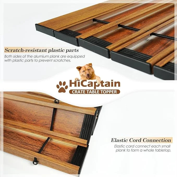 HiCaptain Pet Crate Table Topper ??Foldable Wire Dog Kennel Topper Custom Pet Crate Table (L, for 42 inch Crate) - Product...