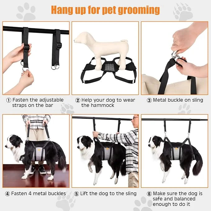 Ownpets Pet Grooming Hammock, Breathable Dog Grooming Hammock with Carabiners, Pet Grooming Harness Sling for Grooming, Ha...