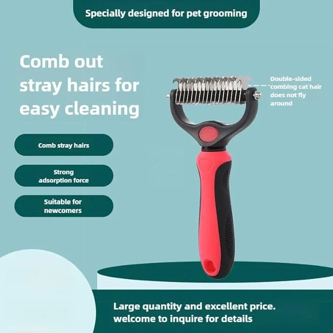 Pet Comb Ultimate Dog Grooming Set: Professional Deshedding Brushes for Dogs & Cats – Perfect for Long-Haired Breeds, Flea...