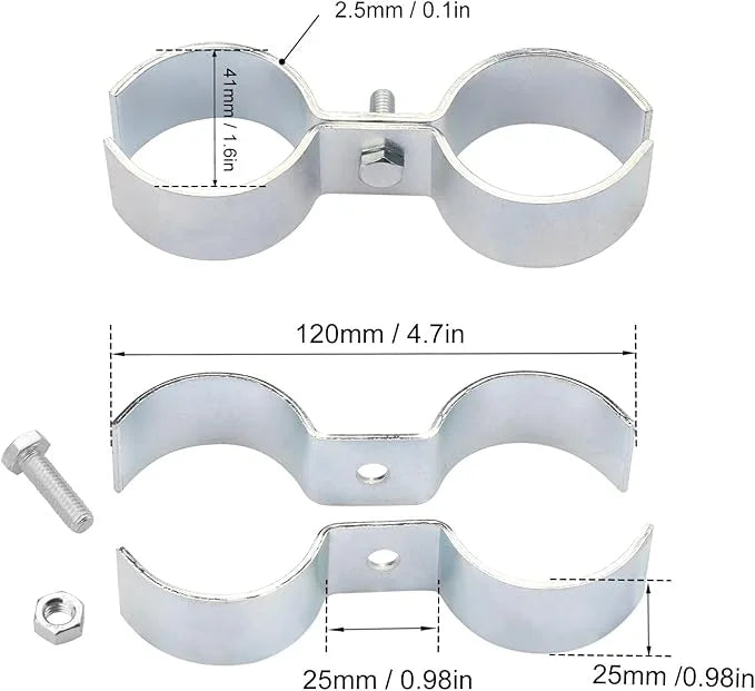 12 Packs 1 Inch Kennel Clamps, Saddle Clamps, dog kennel clamps, by GENHAKON - Product Image