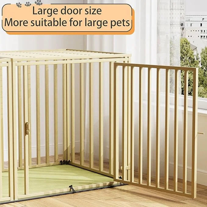 Steel Tube Heavy Large Dog Crate with Mat Base, 48" L x 28" H Dog Crates for Medium Large Dogs, Big Dog Cage, Dog Kennel, ...