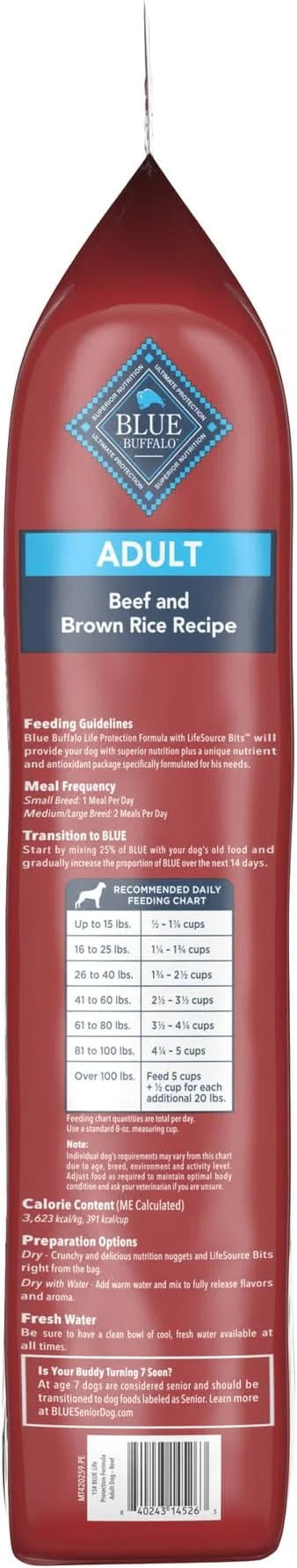 Blue Buffalo Life Protection Formula Adult Dry Dog Food, Helps Build and Maintain Strong Muscles, Made with Natural Ingred...