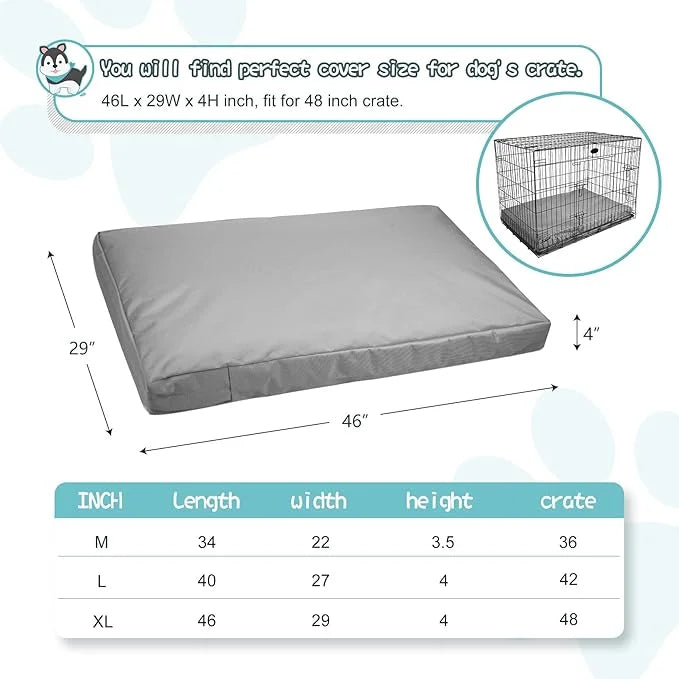 Explore Land 48 inch Gray Dog Crate Cover Bundle with 46 inch Dog Bed Cover - Product Image