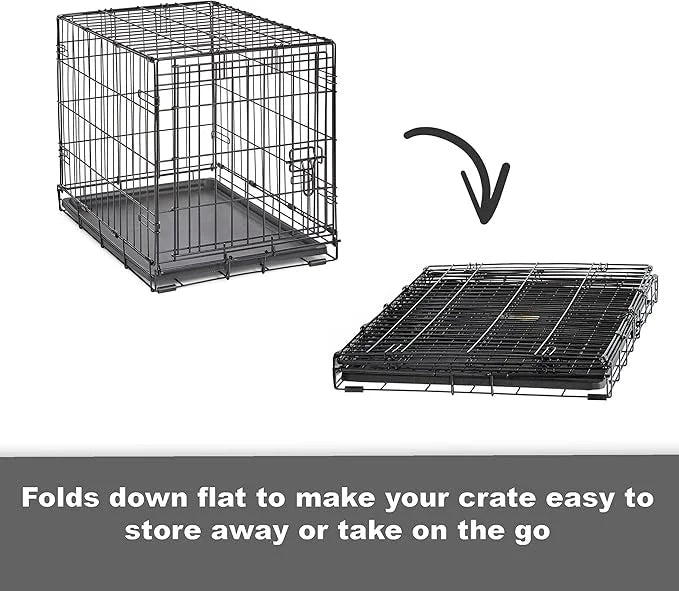 New World Newly Enhanced Single Door New World Dog Crate, Includes Leak-Proof Pan, Floor Protecting Feet, & New Patented F...