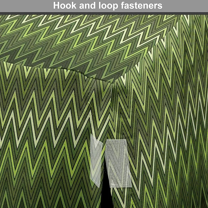 Lunarable Green Dog Crate Cover, Wavy Patterns with Triangular Shapes Abstract Zig Zag Motifs, Easy to Use Pet Kennel Cove...