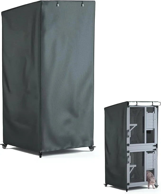 Outdoor Cat House Cover, Extremely Waterproof Feral Cattery Cat Cover, Cat Enclosure Cover, 600 D Heavy Duty Rain Sheet , ...