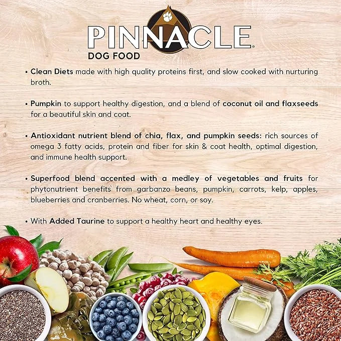 Pinnacle Pet Pinnacle Turkey & Pumpkin Dry Dog Food 22 lb, Infused with Broth - Product Image