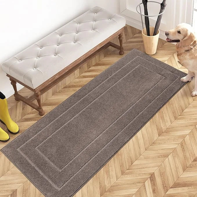 PURRUGS Dirt Trapper Door Mat 24" x 59.5", Non-Slip/Skid Machine Washable Entryway Rug, Dog Door Mat, Super Absorbent Welc...
