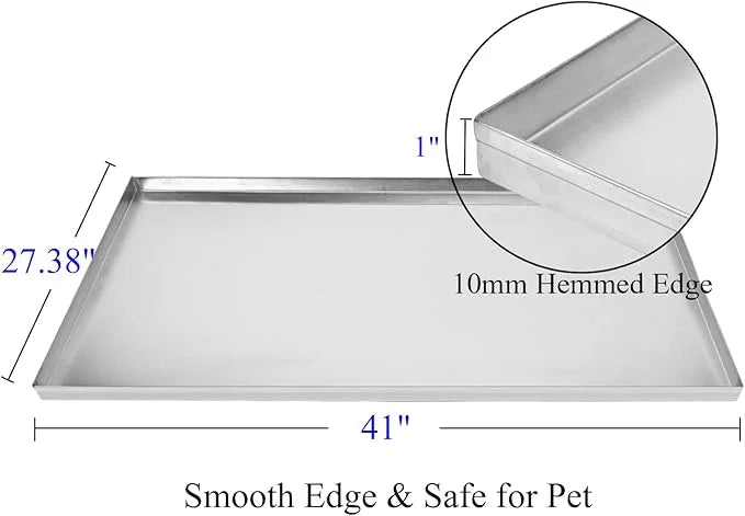 41x27.38x1 Replacement Tray for Dog Crate, Stainless Steel, Chew-Proof and Crack-Proof Dog Kennel Tray Replacement - Produ...