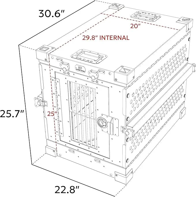 Heavy Duty Fully Collapsible Powder-Coated Aluminum Dog Crate - Small (Gray) - Product Image