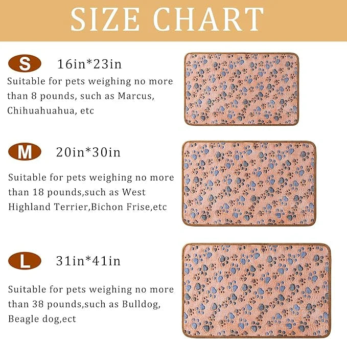 1 Pack 3 Blankets Super Soft Fluffy Premium Fleece Pet Blanket Flannel Paw Printed Throw for Dog Puppy Cat (Large 41x31'',...