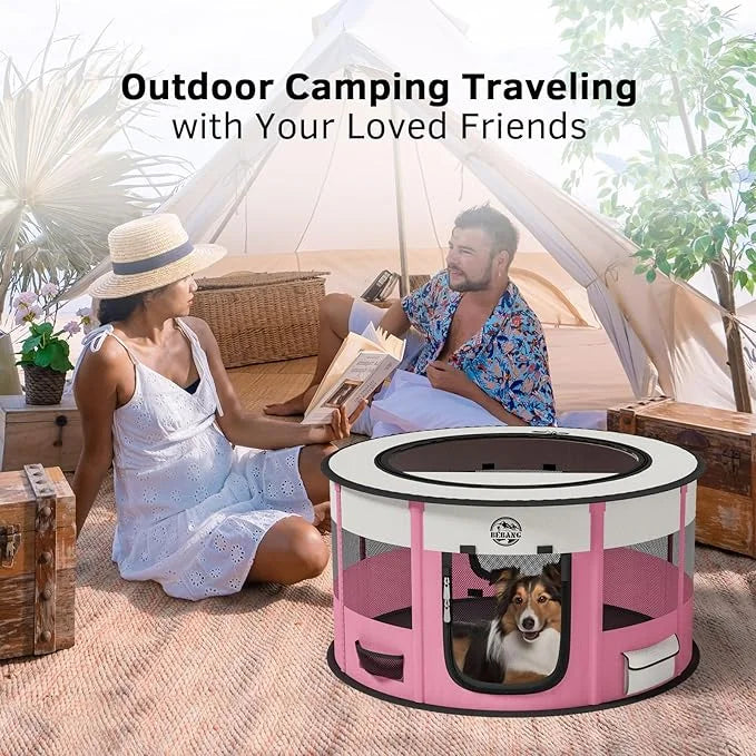 Dog Playpen Puppy Play Pen Indoors Pet Crate Small Dog Cage Portable Foldable Cat Kennel for Kitten Hamster Rabbit Bunny G...