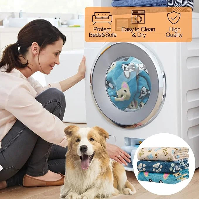1 Pack 3 Blankets for Dogs Blankets for Medium Dogs Medium Dog Blanket Super Soft Fluffy Premium Fleece Pet Blanket Flanne...