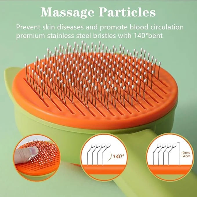 1 PCS Cat Brush Professional Cat Grooming Brush Cat Comb Dog Brush Dog Grooming Brush Pet Brush Tool with Cleaning Button ...