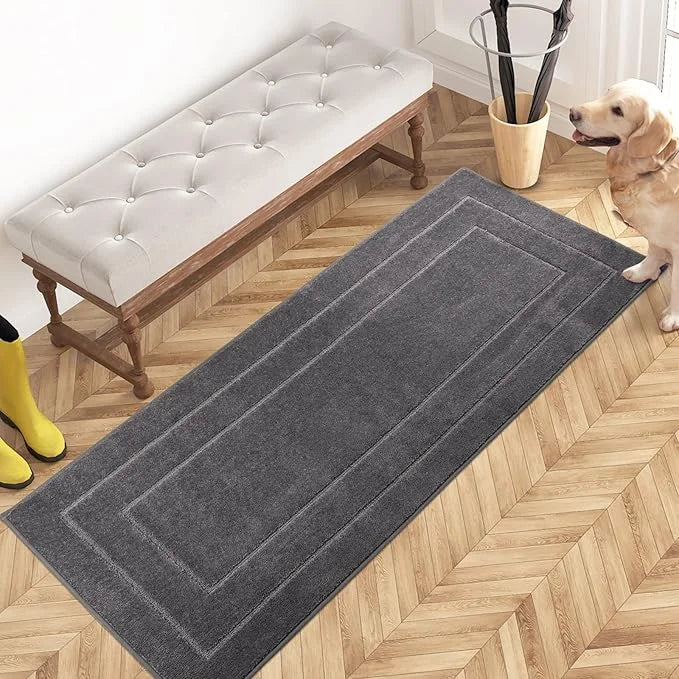PURRUGS Dirt Trapper Door Mat 24" x 59.5", Non-Slip/Skid Machine Washable Entryway Rug, Dog Door Mat, Super Absorbent Welc...
