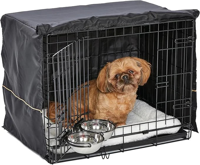 Midwest Homes for Pets 1524DD-KIT 2 Door iCrate Pet Bed, Cover & 2 Bowls, 24" Kit/Small Dog Breed - Product Image