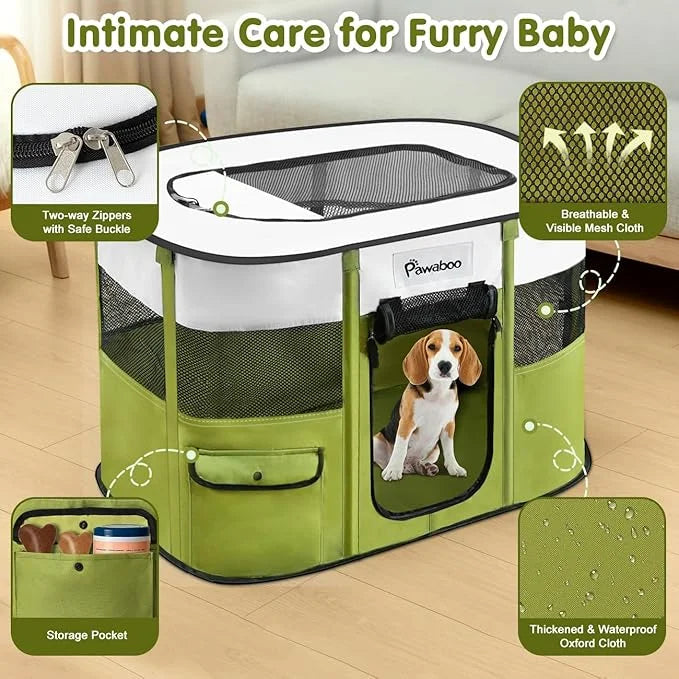Dog Playpen, Portable Pet Playpen Cat PlayPen, 600D Oxford Dog Kennel Tent Crate, Waterproof&Breathable, Indoor Outdoor Tr...