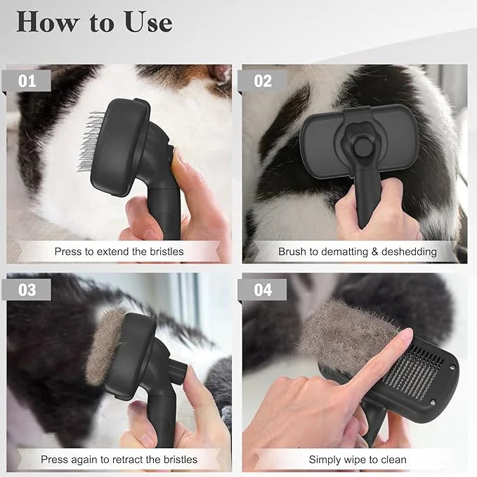 Swihauk Self Cleaning Slicker Brush for Dogs & Cats - Skin Friendly Deshedding and Grooming Brush for Haired Pets, Pet Sup...