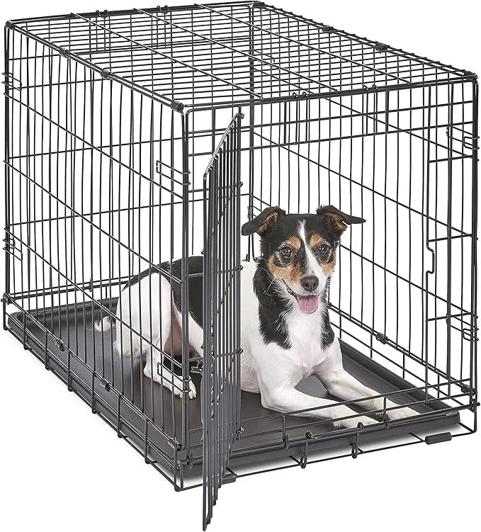 New World Newly Enhanced SingleDoor New World Dog Crate, Includes Leak-Proof Pan, Floor Protecting Feet, & New Patented Fe...