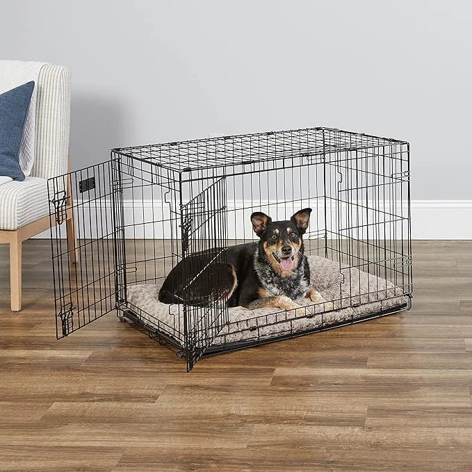 MidWest Homes for Pets Newly Enhanced Single & Double Door iCrate Dog Crate, Includes Leak-Proof Pan, Floor Protecting Fee...