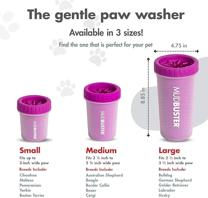 Dexas MudBuster Portable Large Dog Paw Cleaner, Fuchsia - Premium Pet Supplies and Accessories - Product Image